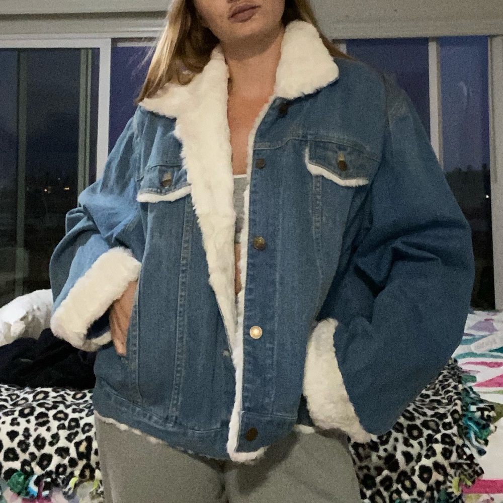 Vintage Fully Fur Lined Denim Jacket